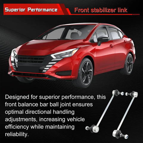 Red car with two-pack front stabilizer sway bar links compatible with Versa 2007 2019, Versa Note, Cube, Micra K750098