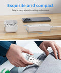 Flat Plug Extension Cord With 3 Outlets For Indoor Use, Low Profile White 3 Ft Power Strip With 3 Prongs Grounded in use