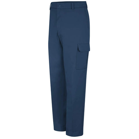 Men's Navy Industrial Cargo Work Pants, breathable 7.5 Oz twill with reinforced seams, ideal for tradesmen.