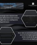 Wonder Vision 360 Turbo ARGB Black CPU Water Cooler radiator and polymer sleeves detail, compatible with AM4 AM5 LGA1700 LGA1851.