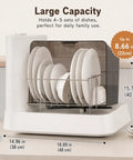 Straight Up Portable Countertop Dishwasher With Built In Reservoir And 360 Degree Rotary Spray For A Killer Clean Cycle At High Temp With Quick Air Dry No Sweat Setup For Tight Apartment Rvs Kitchens, showing large capacity for 4-5 sets of dishes.