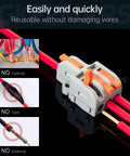 Ten Piece Mini Electrical Wire Connectors Nylon Insulated Safe Durable One In Three Out connected to red wires