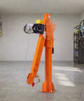 VEVOR 2200 Lbs Electric Pickup Truck Crane With Hoist & Wireless Remote, detailed view of orange telescopic boom.