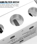 Close-up of 5 Way 2 Position Hand Pull Pneumatic Valve With 1/4 NPT Ports, showing 40UM filter mesh detail, Model 4R210 08