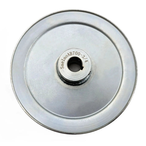 Top view of AB700 3/4 Inch Bore 7 Inch Single Groove Web Sheave V Belt Pulley For A B 5L 4L Belts Motor Pulley, zinc plated steel