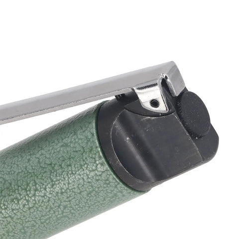 Close-up of Turbocharged 25000RPM Air Die Grinder Pneumatic High-Speed Rotary Tool with green textured grip and metal finish.