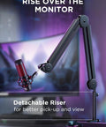 Cable Managed Mic Boom Arm For Blue Yeti And More Built In Cable Channels Help You Tidy Cords While You Record with monitor