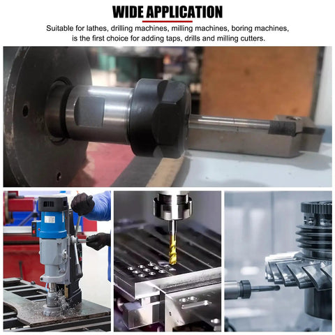 MTB1 ER11 M6 Morse Taper Collet Chuck Holder in CNC lathe application, showcasing its adaptability and wide use in precision machining.