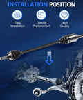 Front Pair All Wheel Drive CV Axles For Subaru Forester 2009 To 2013 Front Left And Right Sides No Hassle Drop In Replacement installation view