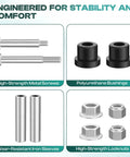 EZGO TXT Rear Leaf Spring Bushings Kit For 1994 And Up Gas And Electric Golf Carts With Sleeves Screws And Nuts Replace OEM 1015583 70289G0 Durable Rear Suspension Upgrade components