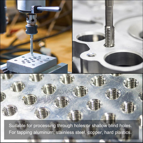 Heavy Duty Thread Milling Tap 10-32 UNF High Speed Steel HSS 3 Straight Flutes in action on metal surface