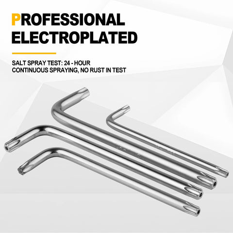 Tamper Proof Torx Screwdriver Kit 9 Piece with pin hole security star bits Cr-V alloy steel metric T10-T50 pro grade