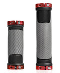 Lightweight Aluminum Bike Grips With 130mm And 90mm Lengths Fit 22.2mm Handlebars Anti Slip TPR Rubber Ergonomic Grip For Mountain BMX And Multispeed Bikes Red