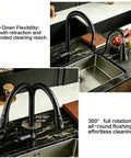 Kitchen Faucet with Pull Down Sprayer, Black Kitchen Sink Faucet, high arc design with 360° swivel, perfect for deep sinks.