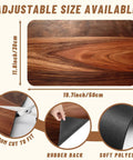 Natural Brown Rustic Wood Grain Dish Drying Mats Two Pack Absorbent Non Slip Kitchen Counter Mats with cut-to-fit feature shown
