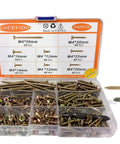 Heavy Duty Tough As Nails Hardened Carbon Steel Wood Screw Kit With Storage Case And PH2 Driver Bit M4 Metric Sizes 12mm 14mm 16mm 20mm 25mm 30mm 50mm Flat Head Phillips Screws For Furniture DIY And Woodworking, kit displayed