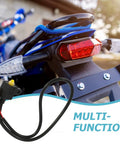 Two Pack Brake Light Switch for Motorcycle and Electric Bike with Durable Plastic and Copper Construction shown with rear bike brake lights