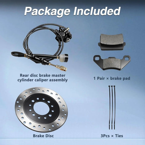 Beefy Hydraulic Rear Disc Brake Caliper Kit With Stainless Steel Rotor And Replacement Pads for dirt bikes and ATVs