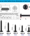 M3 Screw Kit with Slick Black Oxide Finish showing dimensions of 8mm, 10mm, 12mm, 16mm, and 20mm truss head screws.
