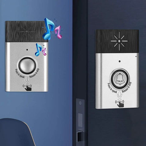 Wireless Intercom Doorbell delivering top tier audio and zero lag signal range for house or office, easy install, two-way audio.