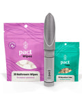 Ultra Lite Outdoor Bathroom Kit with compact shovel, wipes, and mycelium tabs for hiking, trail running, mountain biking, and bikepacking.