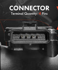 Close-up of 4-pin connector on Mass Air Flow Sensor 4 Pins For Ford F150 1999 To 2003 V8 4.6L 5.4L F150 Heritage 2004.