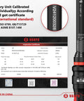 Inspection certificate for Three Eighths Inch Drive Torque Wrench Beefy With Ten To One Hundred Foot Pounds Range Click Type