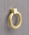 Brushed Brass Zinc Alloy Cabinet Knobs Set Of 10 Rings Round 1.57 Inch Drawer Pulls With Single Hole Handles For Kitchen Cabinets And Furniture