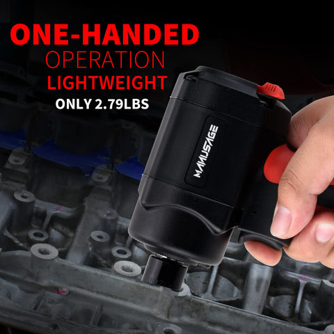Compact Half Inch Air Impact Wrench Delivers Up To 700 Ft-Lb Max Torque, lightweight one-handed operation in use