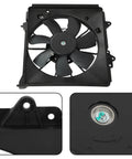 Direct Fit AC Condenser Cooling Fan Assembly Passenger Side Replacement For Honda Fit 2009 Through 2014, black fan with motor details.