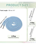 Get Your Shorts Back On Track With This Sweet Drawstring Replacement Cord Kit Featuring Rock Solid Metal Aglets And A Nifty Threader For Hassle Free Repairs On Hoodies Pants And Waistbands In Light Blue, showing 130 cm drawstring with metal aglets.