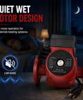 Reliable Replacement Water Circulator Pump For Baseboard Heat 115V Power Fractional Hp Motor in a quiet wet rotor design.