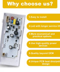Image of LED light circuit board with installation benefits for Must Have Three Pack Refrigerator LED Light Set With Tapered Lens And Bezel.