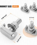 Heavy Duty Two Piece Battery Terminal T Bolt Kit Stainless Steel Replacement Nuts for Car Battery Cables with size measurements
