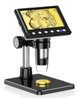 4.3 Inch HD Digital Coin Microscope With IPS Display, 1980P Clarity, One Click Photos And Videos, Dope Coin Magnifier For Collectors And Hobbyists, Portable Desktop Microscope For Sharp Close Ups And Detailed Analysis. Black coin microscope with display showing a coin close-up.