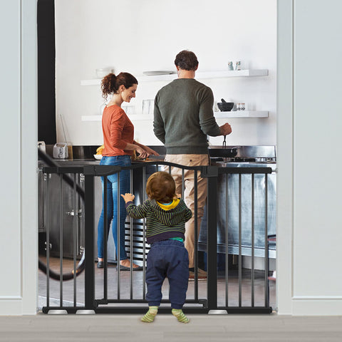 Extra Wide Baby Gate for Stairs and Doorways With Auto Close Door Adjustable From 29.93 to 51.5 Inches 30 Inch Tall Pressure Mounted in home