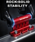 Truck Bed Bike Fork Mount With Four Adapters For 9x100mm QR 12x100mm 15x100mm And 15x110mm Boost Forks Fast Load Stable Grip Easy Install For Road Trips And Work Rigs, red aluminum fork mount on truck bed rail