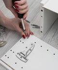 Heavy Duty Stainless Steel T Hinges For Closet Doors And Cabinets, Weatherproof Marine Grade Silver Bearing Hardware For Industrial Use, Overlay Cabinet Hinges, Durable Door Hardware That Keeps Doors Secure installed on white cabinet door
