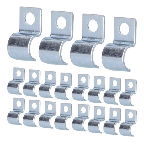 Stainless Steel Pipe Clamp Set 20 Pack Single Hole Clips Zinc Plated For Rubber Rings And Steel Pipes 10mm Clamp Solution Durable
