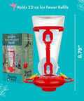 Window Hummingbird Feeder With Side Ports For Clear Viewing Big 20 Oz Nectar Capacity Durable Plastic Easy Clean And Refill Strong Suction Cups Outdoor Window Bird Feeder For Kids And Pets