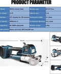 No Sweat Automatic Strapping Tool For 13 To 19 Mm PP PET Bands With Rechargeable Battery and Quick Heat Weld, showing product dimensions and details.