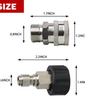 LIULO TOOL pressure washer quick-connect kit: two stainless M22 swivel-to-3/8 inch fittings