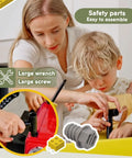 Parent and child assembling 12V Kids Ride On Building Block Car With Parental Remote Control Buildable Jeep Or Go Kart Mode