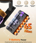 Cordless Vacuum Cleaner For Home With 580W Power And 48KPa Suction, Lightweight Stick Vacuum 7-battery power feature