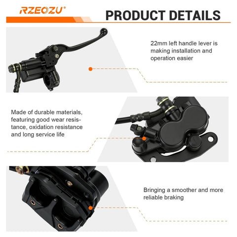 Mini Bike Rear Hydraulic Disc Brake Kit With Seven Eighths Inch Left Master Cylinder And Sixty Seven Inch Hose Fits Coleman RT200 RB200 B200R B200V B200C B200 Mega Moto B212 200cc Minibikes Upgrade Your Braking Performance product details