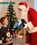 Santa giving a gift box of Amped Up Turbo Charged RC Speed Boat With LED Lights Self Righting Hull 30 Plus KMH Top Speed Two Batteries