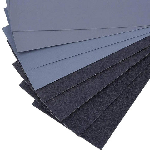 45 Piece Wet And Dry Sandpaper Set Workhorse Grit Range 120 To 5000, 9 By 3.6 Inch Sheets, waterproof sandpaper stack