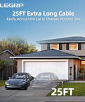 Level Two Electric Vehicle Charger Forty Amp 9.6 Kw Nacs Charging Station With 25 Ft Nema 14 50 Plug Cable Home Wall Mount outside view