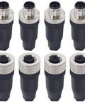M12 4 Pin Male And Female Circular Aviation Connector Kit 12mm Industrial Waterproof IP67 Outdoor Panel Socket Field Wireable 4 Sets