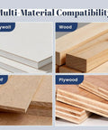 Multi-material compatibility showcasing drywall, wood, MDF, and plywood for versatile usage with Top Shelf Heavy Duty 3000 Piece Bulk Pack Size Six By Three Quarters Inch Drywall Screws.